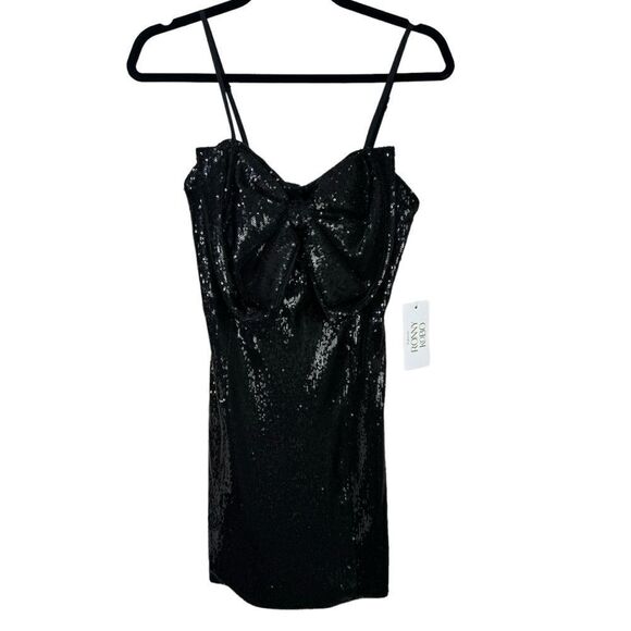 NEW Torn by Ronny Kobo Lindsay Sequin Bow Mini Dress Black Small - Picture 5 of 12